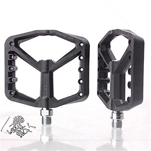 Mountain Bike Pedal : MCYAW Bearing Bicycle Pedals Mtb Nylon Platform Footrest Flat Mountain Bike Paddle Grip Pedalen Bearings Footboards Cycling Foot Hold Non-slip (Color : NEW black)