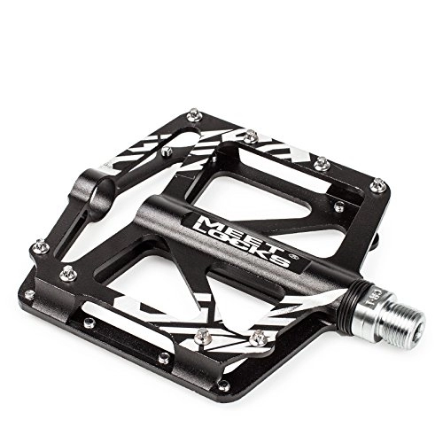Mountain Bike Pedal : MEETLOCKS Bicycle Bike Pedals MTB Road Bicycle BMX 6061# CNC Aluminum CNC Ultral Strong Cr-Mo Material Spindle Axle 9 / 16" 3 Ultral Sealed bearing