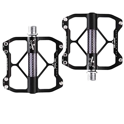 Mountain Bike Pedal : Melodycp Aluminum alloy road mountain bike bearing pedal Mountain Bike Aluminum Alloy Pedal Bicycle Accessories Equipped With Bicycle Pedals (Color : Black)