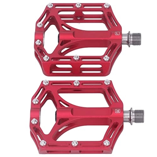 Mountain Bike Pedal : Metal Bike Pedals, Mountain Bike Pedals 1 Pair Lightweight High Hardness Alloy for Road Bike for BMX Bike(Red)