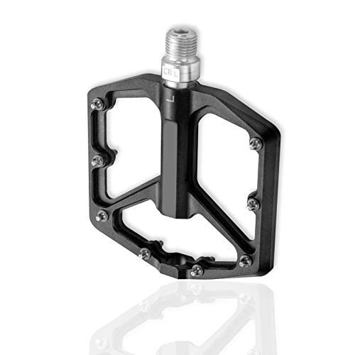 Mountain Bike Pedal : Metal Pedals 9 / 16" Aluminum Alloy Bike Pedals Flat Mountain Platform Bicycle Black Dustproof Cycling Pedal