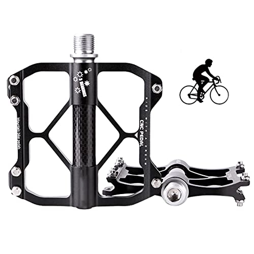 Mountain Bike Pedal : MHCYKJ Bicycle Bearing Pedals 1 Pair, Mountain Road Bike Pedals Lightweight CNC 3 Bearings Cycling Partsbearing Pedals Suitable for Office Workers Riding