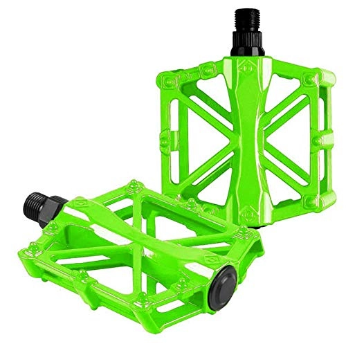 Mountain Bike Pedal : MHXY Easy to use Mountain Bicycle Aluminum Alloy Ultralight Bike Pedals Mountain Road Bicycle Pedal Flat Pedal Cycling Accessoires small volume (Color : Green)