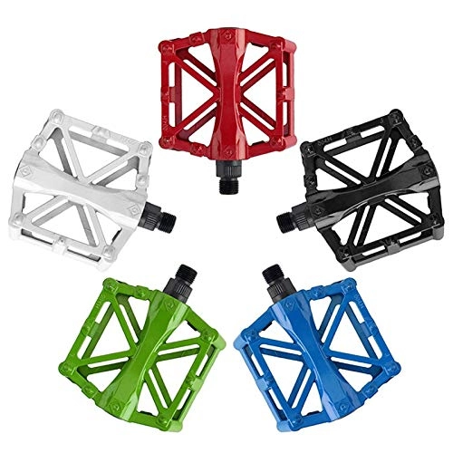 Mountain Bike Pedal : MHXY Folding pedal 1 Pair All Aluminum Stepping Ankle Non-slip Accessories Mountain Bike Pedal Fixed Gear Treadle Sealed design Bicycle Pedals Flat cage pedal (Color : Red)