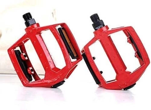Mountain Bike Pedal : MIHOTA Pedals, Bicycle Pedals Aluminum Alloy Non-Slip Bicycle Pedals Bicycle Platform Pedals Mountain Road Bike Pedals 9 / 16 Inch Boron Steel Spindle for BMX / MTB, Blue (Color : Red)