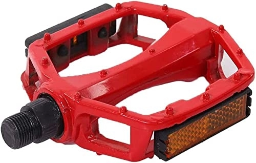 Mountain Bike Pedal : MIHOTA Pedals, Bicycle Pedals Aluminum Alloy Non-Slip Bicycle Pedals Bicycle Platform Pedals Mountain Road Bike Pedals 9 / 16 Inch, Red (Color : Red)