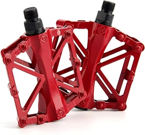 Mountain Bike Pedal : MIHOTA Pedals, Mountain Pedal for Bicycle MTB Pedals Bike Flat Pedals Nylon Fiber Anti-Skid Foot Sports Cycling Pedal MTB Accessories, White (Color : Red)
