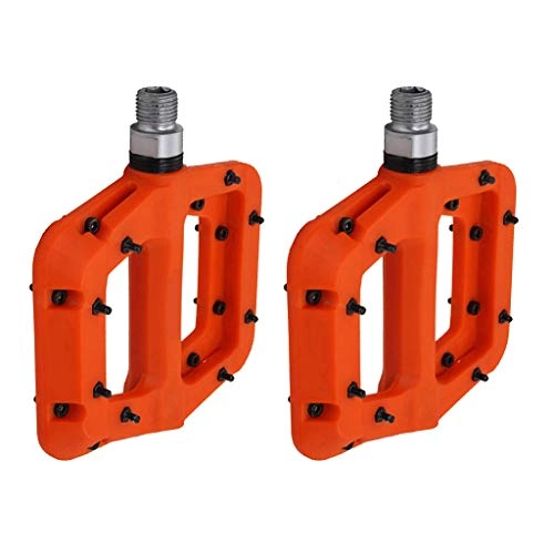 Mountain Bike Pedal : MINGDIAN FH For MTB Bike Pedals - 9 / 16 Road Mountain Bike Pedals, High Strength Non-Slip Bicycle Pedals MD-TB (Color : Orange)