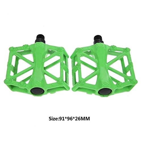 Mountain Bike Pedal : MINGDIAN FH Mountain Bike Pedal For MTB Pedals Bicycle Flat Aluminum Alloy Pedal Nylon Multi-Colors Cycling Sport Ultralight Accessories MD-TB (Color : Green)