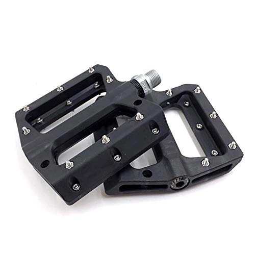 Mountain Bike Pedal : MINGDIAN FH Mountain Bike Pedal For MTB Pedals Bicycle Flat Pedals Nylon Fiber Cycling Anti-skid Foot Pedal Sports Accessories MD-TB (Color : Black)