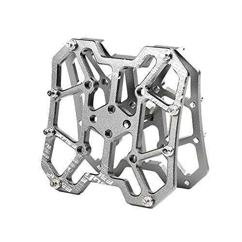 Mountain Bike Pedal : MISNAD Motorbike Foot Rests Motorcycle Pedal Pedal Convert To Flat Pedals Mountain Bike Anti-slip Pedal Road Bicycle Ultra-light (Color : Titanium)
