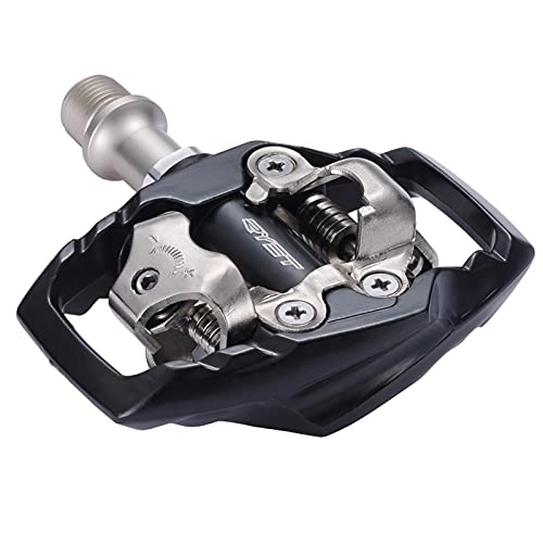 Mountain Bike Pedal : MJJCY density MTB Pedal Ultralight Sealed Bearing Cycling Bike Pedals Aluminum Pedals Bicycle Pedals Mountain Bike Lock Pedals Spindle (Color : Black)