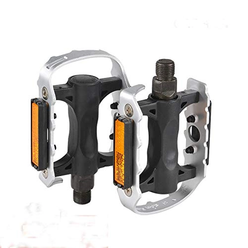 Mountain Bike Pedal : MMFHG Bicycle pedal Pedal Mountain Bike Ball Bearing Pedals With Aluminum Alloy Pedal Super Light Sliver Color Road Bicycle Pedals