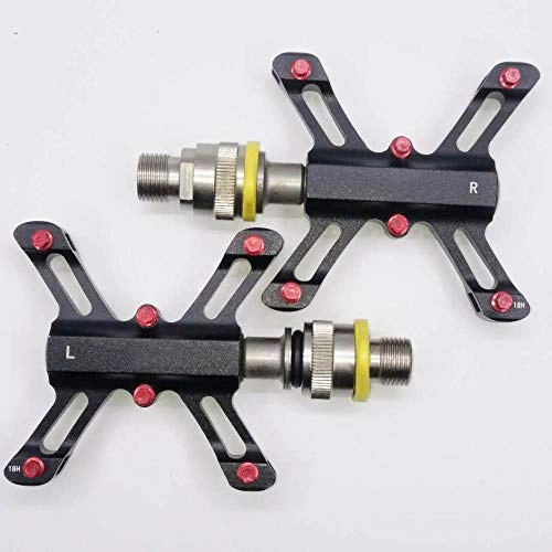 Mountain Bike Pedal : MMFHG Bicycle pedal Quick Release Bicycle Pedals Ultra-Light Aluminum Alloy Mountain Bike Pedal 3 Bearings Flat Pedals Cycling Parts