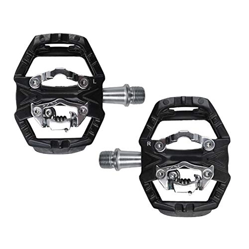 Mountain Bike Pedal : Monnadu Bicycle Cycling Bike Pedals with Anti-slip High-strength Dual Platform Self-locking Mountain Bike Pedal Fit compatible with SPD Bicycle ZP-109S Black