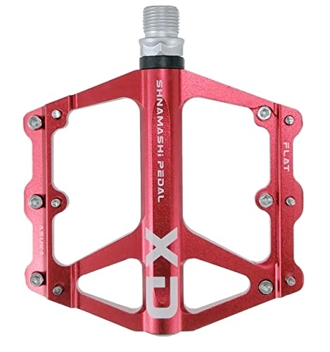 Mountain Bike Pedal : Motorbike Foot Rests Mountain Non-Slip Bike Pedals Platform Bicycle Pedals 9 / 16" 2DU Bearings Road Bike Pedal (Color : XD red)