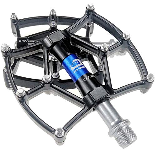 Mountain Bike Pedal : Mountain Bike 3 Bearing Pedals Aluminum Alloy Pedals Road Car Pedals Palin Pedals Flat Pedal Bicycle Accessories (Black blue)