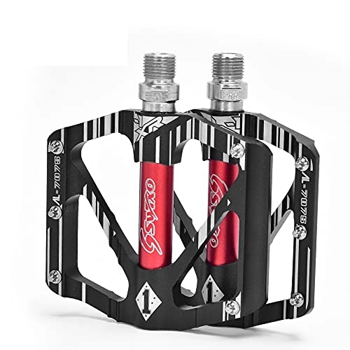Mountain Bike Pedal : Mountain bike aluminum alloy pedals with bearing pedals plus large pedals for riding (Black)