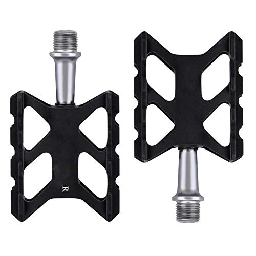 Mountain Bike Pedal : Mountain Bike Anti-slip Durable Bike Pedals, Ultra-light Aluminum Alloy Bicycle Pedal, Sealed Bearing Cycling Bike Pedals Provide A Variety Of Colors Options ( Color : Black , Size : 11x6cm(4x2inch) )