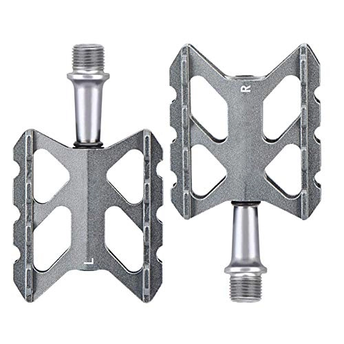 Mountain Bike Pedal : Mountain Bike Anti-slip Durable Bike Pedals, Ultra-light Aluminum Alloy Bicycle Pedal, Sealed Bearing Cycling Bike Pedals Provide A Variety Of Colors Options ( Color : Grey , Size : 11x6cm(4x2inch) )
