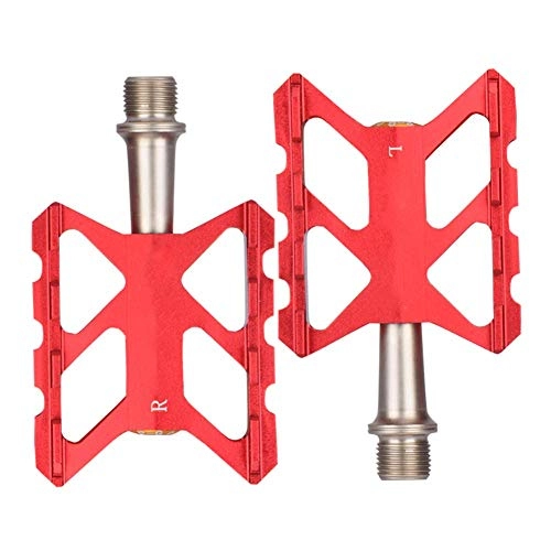 Mountain Bike Pedal : Mountain Bike Anti-slip Durable Bike Pedals, Ultra-light Aluminum Alloy Bicycle Pedal, Sealed Bearing Cycling Bike Pedals Provide A Variety Of Colors Options ( Color : Red , Size : 11x6cm(4x2inch) )