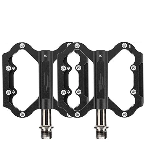 Mountain Bike Pedal : Mountain Bike Bicycle Pedal Aluminum Alloy Bearing Bearing Pedal Bicycle Bicycle Accessories Easy Installation (Color : Black)