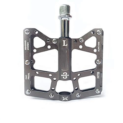 Mountain Bike Pedal : Mountain Bike Bicycle Pedal Aluminum Alloy Bearing Bearing Pedal Bicycle Bicycle Accessories Easy Installation (Color : Gray)