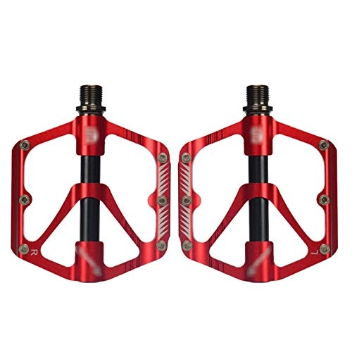 Mountain Bike Pedal : Mountain Bike Bicycle Ultra Light Pedal Bearing Bicycle Bicycle Bicycle Sealed Bearing Pedal Plastic Anti-skid Splint Bicycle Parts (Color : Red)