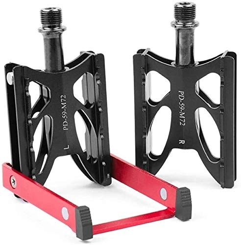 Mountain Bike Pedal : Mountain Bike Foldable Footrests Single-sided Foldable Perrin Pedals Magnetic Self-absorbing Footrests