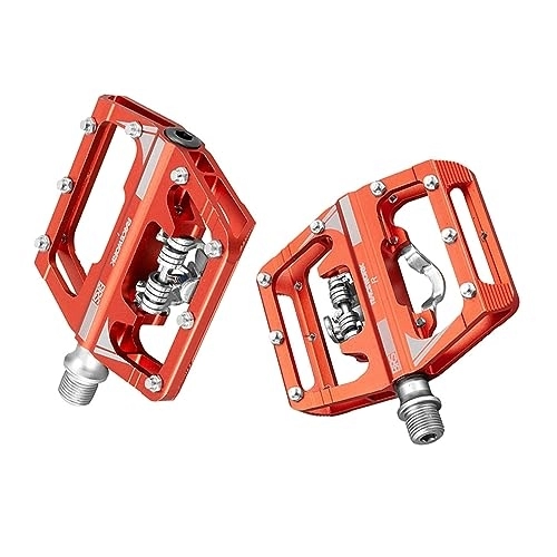 Mountain Bike Pedal : Mountain Bike Lock Pedals SPD Clipless Pedals 9 / 16" Universal Bicycle Pedals Aluminum Bicycle Locking Pedals To Flat Pedals Dual Purpose For MTB