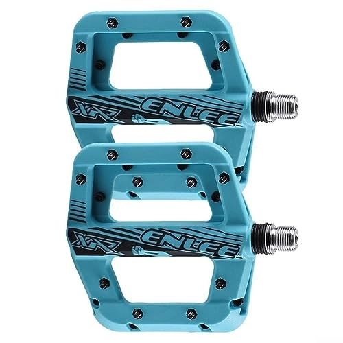 Mountain Bike Pedal : Mountain Bike Palin Pedals, Bicycle Nylon Pedals, Bicycle Downhill Widened Non-slip Pedals Thread Diameter 14mm（Blue）