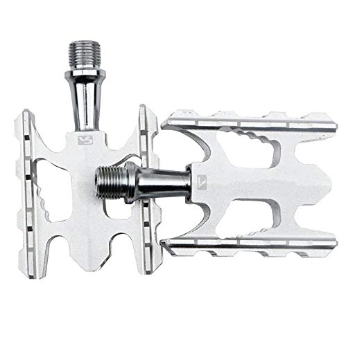 Mountain Bike Pedal : Mountain Bike Pedal, 3 Sealed Bearing Pedals with Non Slip Screw Waterproof Thread for Mountain Road Bicycles Accessories, Silver