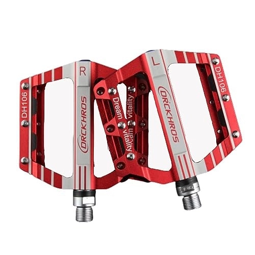 Mountain Bike Pedal : Mountain Bike Pedal Aluminium Alloy 3 Peilin Pedal Bicycle Pedal Board Pedal Bicycle Accessories (Red)