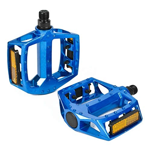 Mountain Bike Pedal : Mountain Bike Pedal Aluminum Alloy Mountain Bikes Road Bicycles Platform Pedals MTB Pedals and Fixed Gear Bicycle Fits 9 / 16 Inch (Blue)