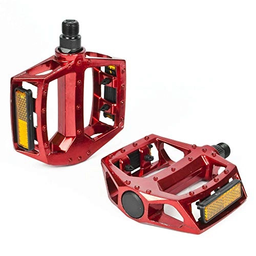Mountain Bike Pedal : Mountain Bike Pedal Aluminum Alloy Mountain Bikes Road Bicycles Platform Pedals MTB Pedals and Fixed Gear Bicycle Fits 9 / 16 Inch (Red)