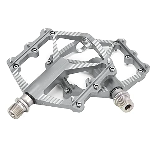 Mountain Bike Pedal : Mountain Bike Pedal, Bike Bearing Pedal General Thread Diameter 14mm Mountain Bike Paddle Flat DU Bearing Bicycle Accessory Aluminum Alloy Body for Cycling(Titanium)