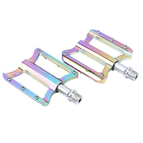 Mountain Bike Pedal : Mountain Bike Pedal, NonSlip Bicycle Platform Flat Pedals Bike Pedal, Lightweight Mountain Bikes Outdoor Cycling for MTB Bike Road Bikes(Bright color)