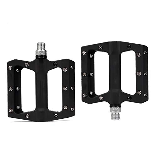Mountain Bike Pedal : Mountain Bike Pedal, Nylon Fiber Non-Slip Pedals, Bicycle Wide Platform Pedals, Suitable for Most 9 / 16 Spindle Bikes, Black