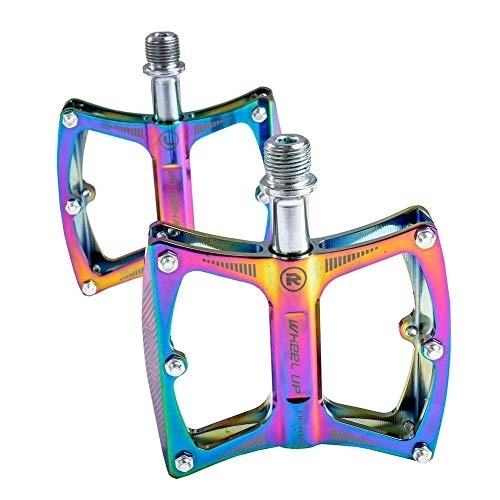Mountain Bike Pedal : Mountain Bike Pedal, s High-Strength, Non-SlipUltra Strong Colorful Aluminum Alloy, Ultralight Aluminum Alloy Bearing Non-Slip Colorful Pedals, Bicycle Cycling Bike Pedals