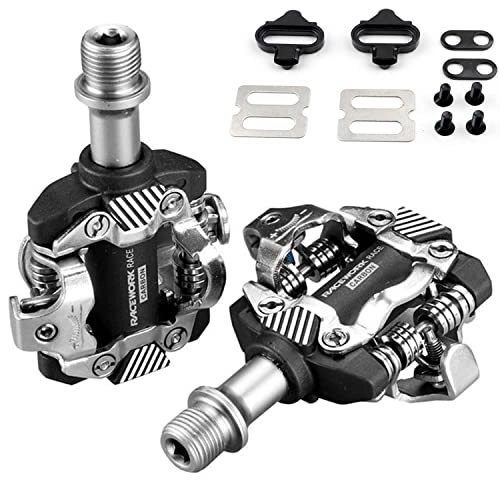 Mountain Bike Pedal : Mountain Bike Pedal Ultra Light, Self-Locking DU Bearing Pedal Pedals, MTB Locking Pedals Carbon Fiber, Dual Platform Clipless Pedals for Mountain Bikes - Easy Clip in & Take Out . (Black)