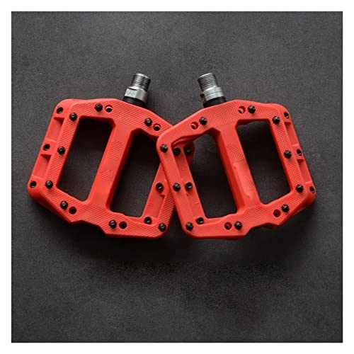 Mountain Bike Pedal : Mountain Bike Pedals, 3 Bearing Pedal Bicycle Bicycle Pedal Antiskid Pedal Bearing Bicycle Accessories (Color : KP926 Red)