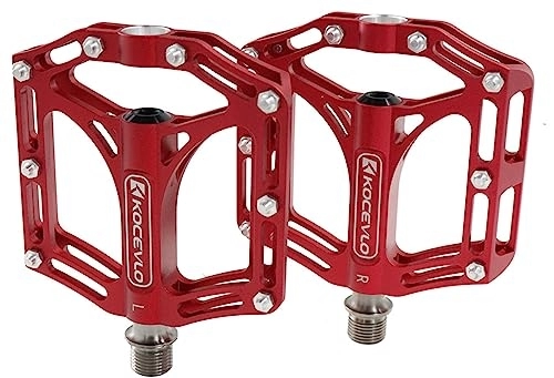 Mountain Bike Pedal : Mountain Bike Pedals 3 Sealed Bearing Colorful Machined Cycling Ultra Strong Spindle Alloy Non-Slip Lightweight Pedal for MTB and Road Bike-Red