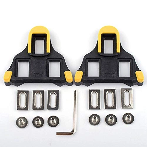 Mountain Bike Pedal : Mountain Bike Pedals 6 Degrees Lock Plate Bicycle Pedals Self-Locking Cleats Road Bike Shoes Cleats Anti-slip Bicycle Pedal (Size:Onesize; Color:Yellow)
