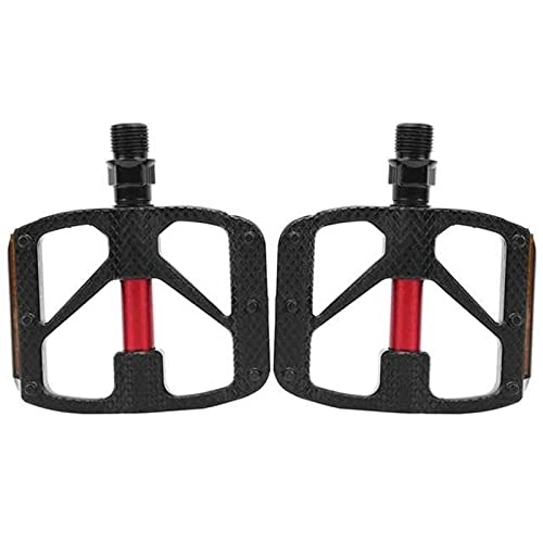 Mountain Bike Pedal : Mountain Bike Pedals Adjustable Bike Pedals Mountain Road Bicycle Pedal Anti-Slip (Color : Red, Size : 9.5x7.5x1.5cm)