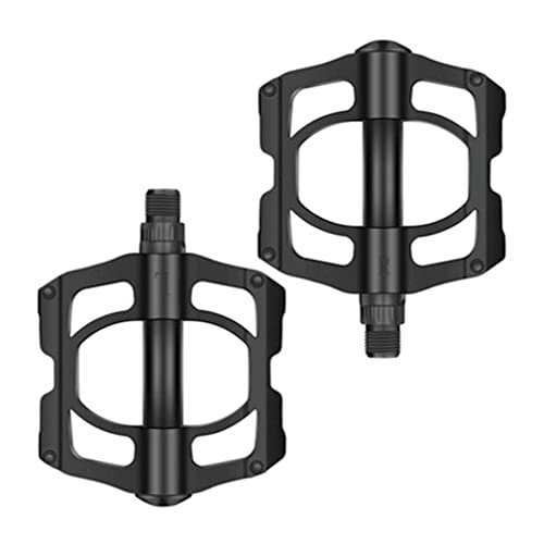 Mountain Bike Pedal : Mountain Bike Pedals, Alloy Platform 3 Sealed Bearings Anti-Skit Pedals With Cleats 9 / 16" For Folding Road Mountain Bike BMX Cycling (Color : Black)