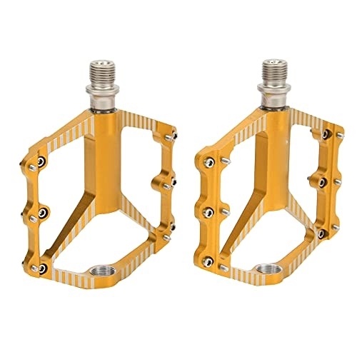 Mountain Bike Pedal : Mountain Bike Pedals, Aluminum Alloy Bearings Bicycle Pedals, Non-Slip Aluminium Mountain Bike Pedals Road Mountain Bike(golden)