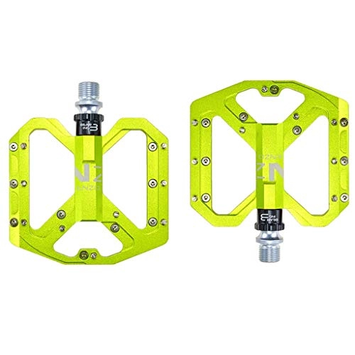 Mountain Bike Pedal : Mountain Bike Pedals, Aluminum Alloy Bicycle Cycling Bike Pedals For Mountain And Road, Non-Slip Trekking MTB BMX Pedals (Color : Yellow)