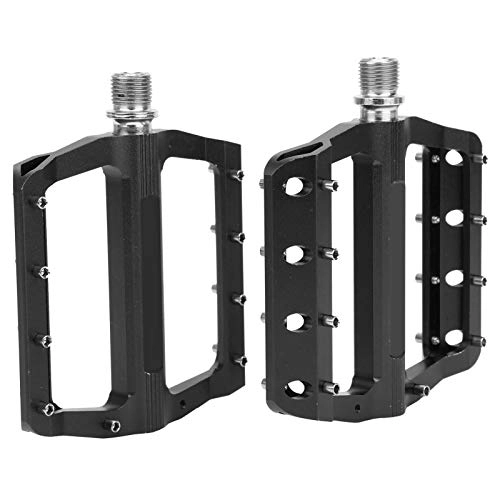 Mountain Bike Pedal : Mountain Bike Pedals Aluminum Alloy Flat Bicycle Replacement Pedals with 8 Post Type Non‑slip Nail(black)