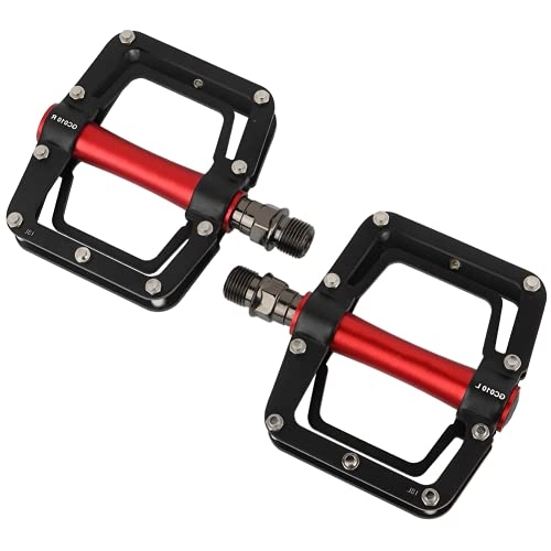Mountain Bike Pedal : Mountain Bike Pedals, Aluminum Alloy Flat Pedals for Bicycle Pedals(black+red)