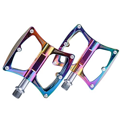 Mountain Bike Pedal : Mountain Bike Pedals, Aluminum Alloy Sealed Bearing Bicycle Pedals 9 / 16" with Colorful Design for Mountain Bike MTB BMX Cycling Bicycle